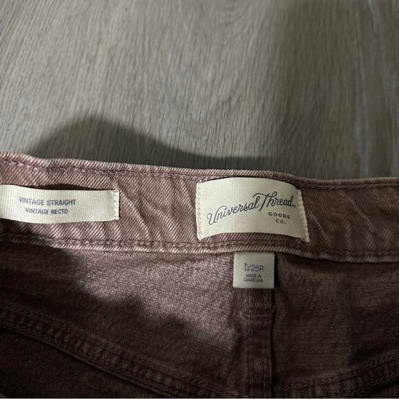 Universal Thread Vintage‎ Straight High Rise Muted Brick Red Jeans Size 0/25a - Picture 5 of 9